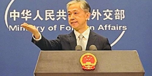 中国外交发言人答记者问现场