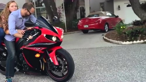 小猫悟空坐在摩托车上的照片