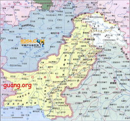 巴基斯坦地图与周边国家关系示意图