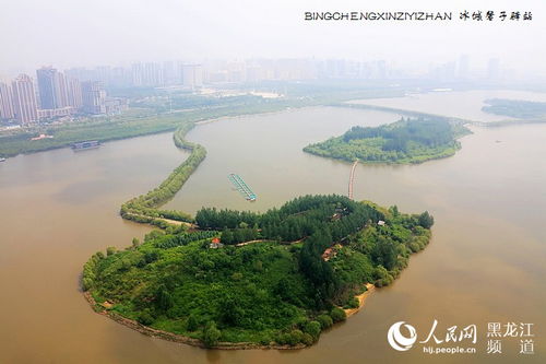 哈尔滨松花江夏日黄昏