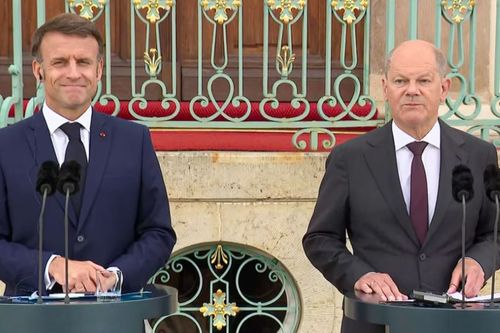 默茨与马克龙在柏林举行双边会谈