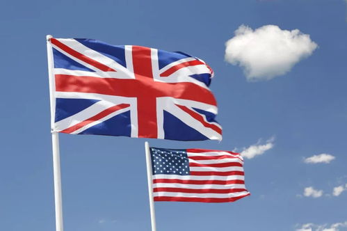 美英国旗并列展示