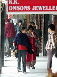 印度首都新德里的商业街景