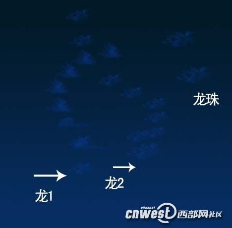 西安夜空中出现的龙形不明飞行物影像