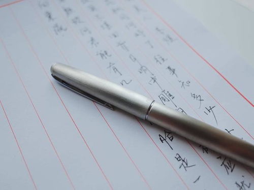 摊开的笔记本与钢笔