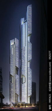 现代都市中的玻璃大厦