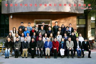 中美学者在清华校园合影