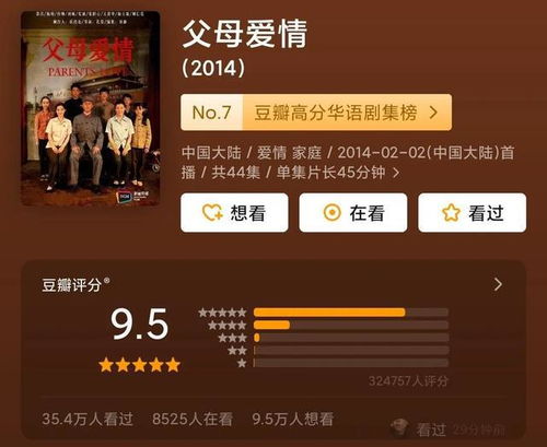 电视剧狂飙豆瓣评分截图