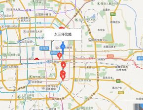 北京朝阳区东四环区域街景图