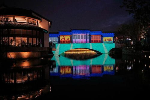 古镇夜景与灯光秀