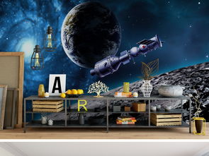 宇宙星系旋转中的蓝色星球