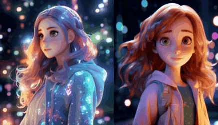 AI生成虚拟人物过程示意图