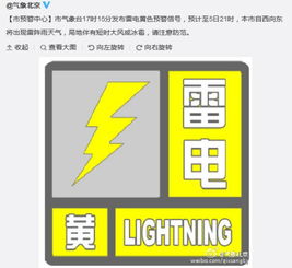 北京气象台发布的冰雹预警截图