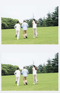 小女孩在草地上奔跑