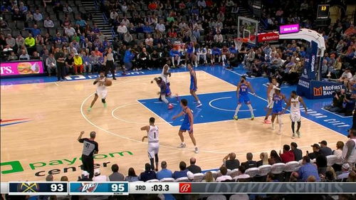 掘金和雷霆在比赛中激烈对抗