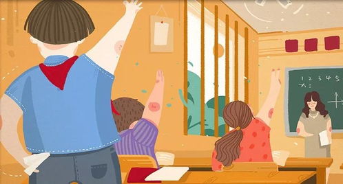 孩子背着书包走进教室