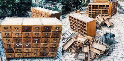 老旧木箱中放着一把破旧的吉他