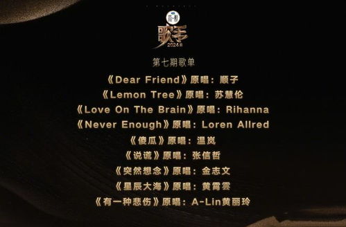 歌手2024第七期歌单宣传海报
