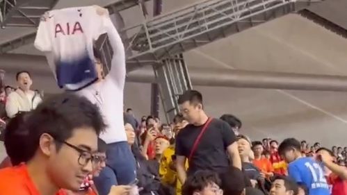 球迷在看台为孙兴慜加油