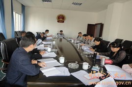 政府工作人员开会讨论调查工作的场景