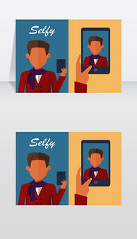 非洲年轻人使用智能手机自拍