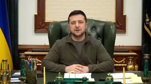 泽连斯基在办公室发表讲话
