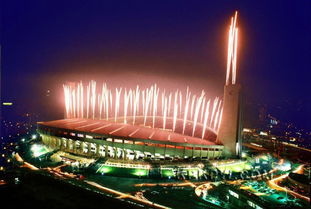 南昌国际体育中心夜景灯光璀璨