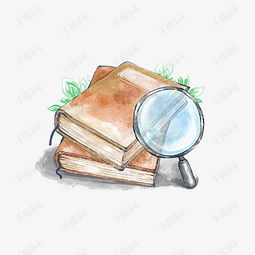 法律书籍与放大镜特写
