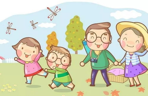 家长与孩子一起上学