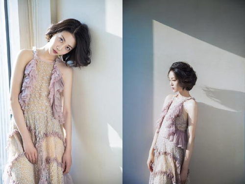 李溪芮穿着古装在田野间采摘食材