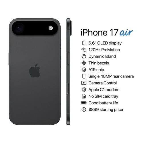 iPhone 17 Air与其他机型电池容量对比