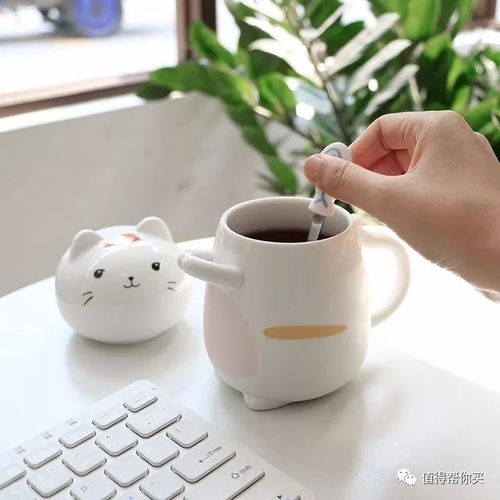 阿古陶瓷杯上的猫咪