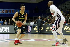 北京男篮球员杰克逊持球突破