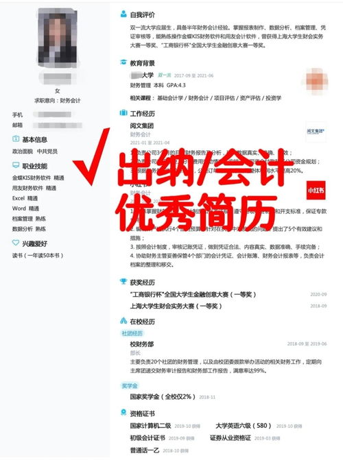 简历优化前后对比图