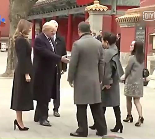 特朗普夫妇参观故宫