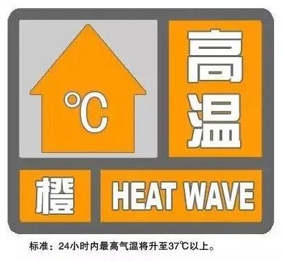 气象局发布的高温预警图