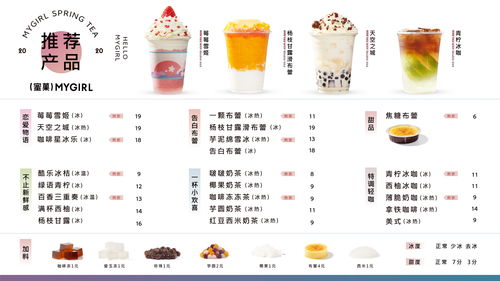 现代奶茶店内的菜单墙