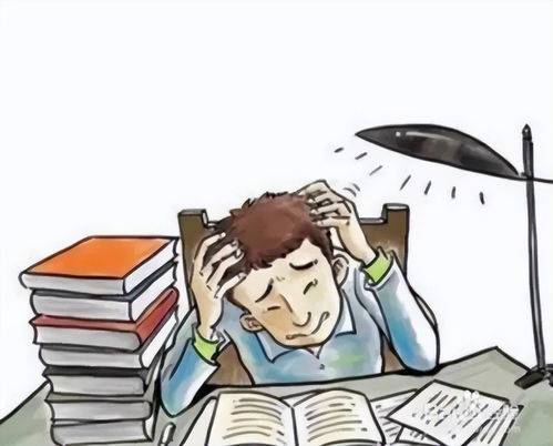 学生在教室里学习压力大表情紧张