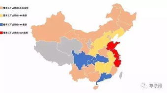 中国汽车产业头部企业分布图示意图