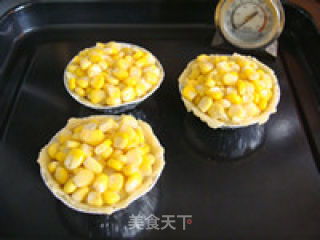 社交媒体上的玉米蛋挞打卡照片