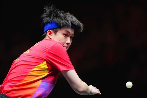 王楚钦专注比赛神情