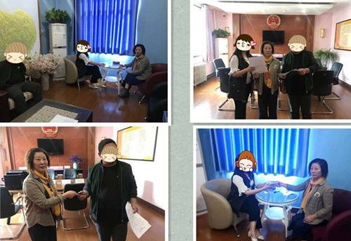 情侣分手后法院调解现场示意图