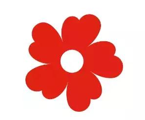 一朵红色的小红花象征纪念