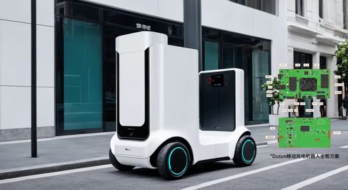 智能充电机器人正在为电动车充电