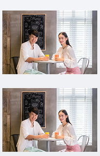 情侣一起喝咖啡聊天