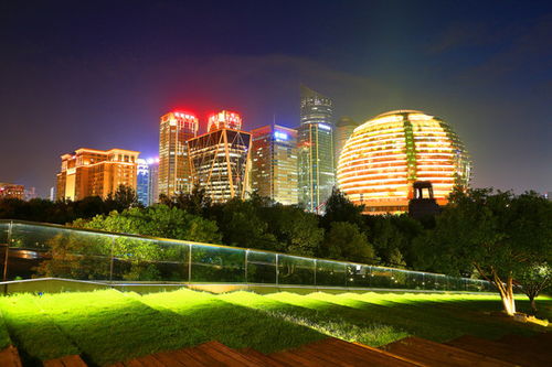 杭州钱江新城夜景全景图