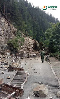 专业地质人员正在对滑坡区域进行勘测分析