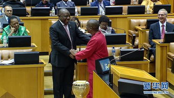 南非总统拉马福萨在会议中发言