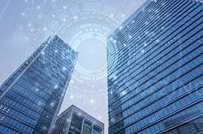 中国城市夜景与科技感结合