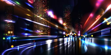 城市夜景灯光璀璨街道人群漫步